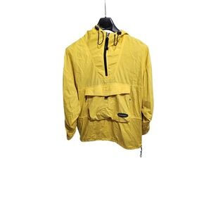 Abercrombie Fitch Mens Yellow Hooded Anorak Pullover Jacket Size Medium